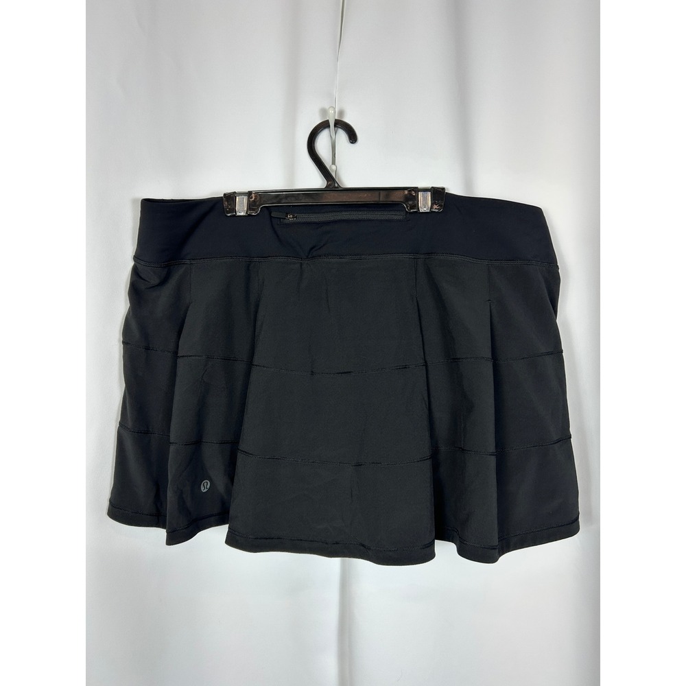 Lululemon Pace Rival Preppy Skirt Black Pleated Athletic Tennis Skort Size 14
